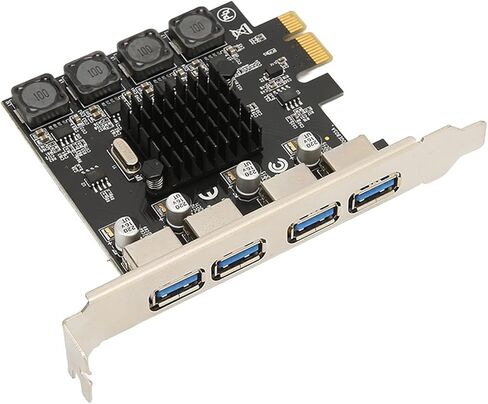 بطاقة توسيع SUNGOOYUE PCIE إلى USB، 4 منافذ USB 3.0 بسرعة 5 جيجابت في الثانية عالية السرعة ذاتية التشغيل PCI Express مع حماية التيار الزائد، للكمبيوتر المكتبي in Kuwait