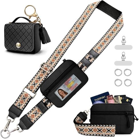 Clip and Go Strap for Phone with Wallet Crossbody and Earbuds Bag, Phone Lanyard Crossbody and Detachable Purse in Kuwait