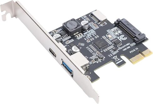 بطاقة توسيع USB 3.2 Gen1، بطاقة محول PCIe إلى USB A من النوع C من النوع E، توسيع منافذ متعددة لأجهزة الكمبيوتر المكتبية 7، 8، 10، 11 in Kuwait