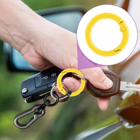 12 Pcs O Ring Clip, Spring O Ring, Alloy Round Carabiner, Colorful Circle Carabiner for Purse, Keychains, Handbags, Bag, DIY Crafts (12 Colors) in Kuwait