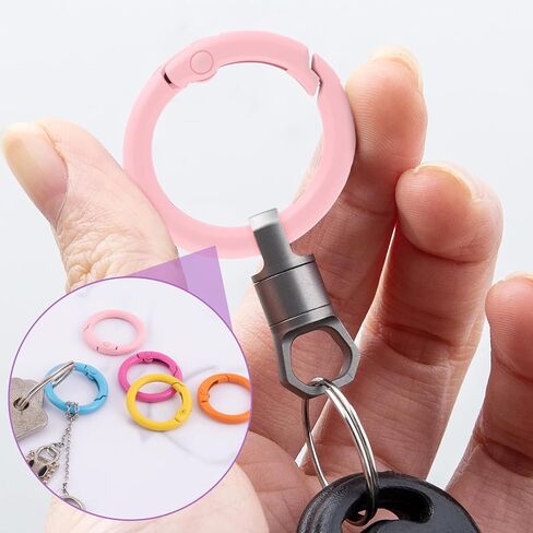 12 Pcs O Ring Clip, Spring O Ring, Alloy Round Carabiner, Colorful Circle Carabiner for Purse, Keychains, Handbags, Bag, DIY Crafts (12 Colors) in Kuwait