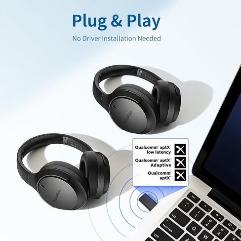 Bluetooth 5.3 Transmitter, APTX Adaptive APTX Low Latency Dual Device Connection,for PS5,PS4, Switch, PC, TV,Bluetooth Headphones (Plug Play) in Kuwait