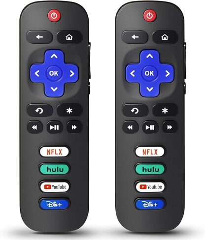 (عبوتان) جهاز تحكم عن بعد بديل لتلفزيون Roku الذكي، لـ TCL، Hisense، Onn، Philips، Elment، Insignia، Roku TV (غير متوافق مع Roku Box، Stick) in Kuwait