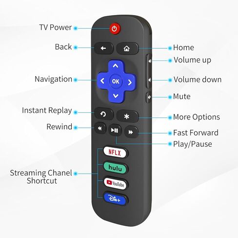 (عبوتان) جهاز تحكم عن بعد بديل لتلفزيون Roku الذكي، لـ TCL، Hisense، Onn، Philips، Elment، Insignia، Roku TV (غير متوافق مع Roku Box، Stick) in Kuwait