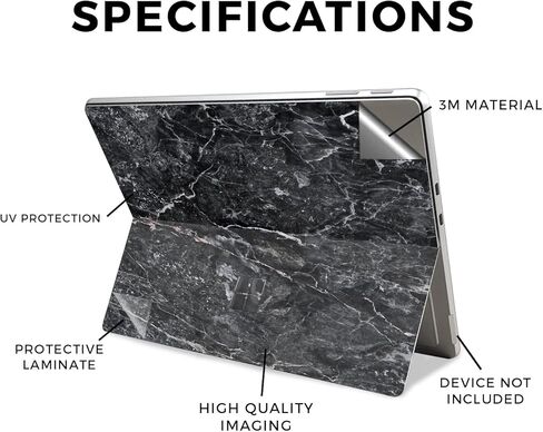 غلاف الكمبيوتر اللوحي متوافق مع Microsoft Surface Pro 11 (2024-2025) - رخام أونيكس - غطاء لاصق واقٍ من الفينيل الفاخر 3M - سهل الاستخدام | صُنع في الولايات المتحدة الأمريكية بواسطة MightySkins in Kuwait