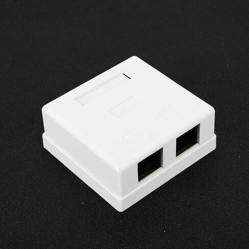 RJ45 8P8C Cat6 Dual Port Network Mount Box Premium ABS Desktop Information Junction Enclosure for Office Home Networking 27x58.5x60mm in Kuwait