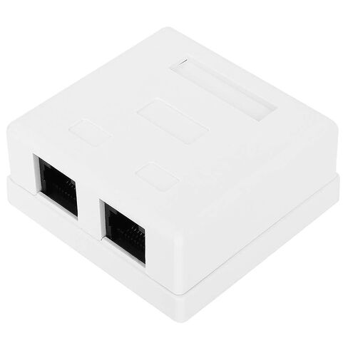 RJ45 8P8C Cat6 Dual Port Network Mount Box Premium ABS Desktop Information Junction Enclosure for Office Home Networking 27x58.5x60mm in Kuwait