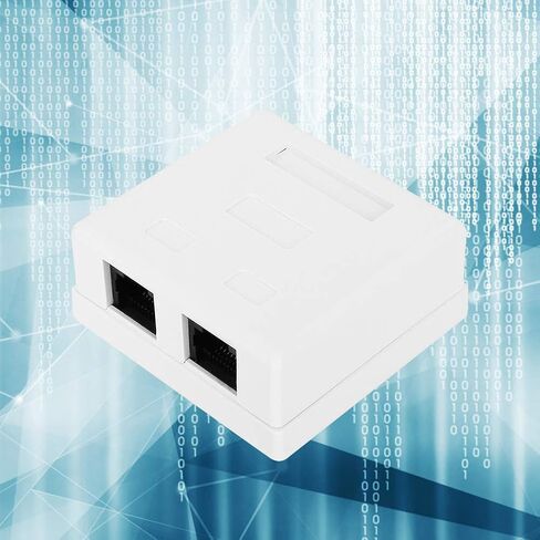 RJ45 8P8C Cat6 Dual Port Network Mount Box Premium ABS Desktop Information Junction Enclosure for Office Home Networking 27x58.5x60mm in Kuwait
