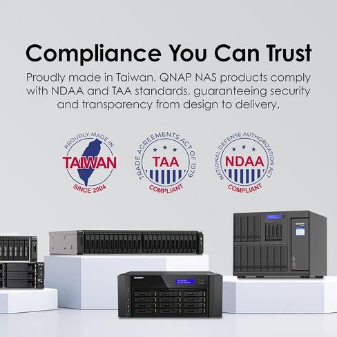 QNAP 16 Bay Short-Depth Rackmount NAS with 10GbE, Intel Atom C5125 8-Core CPU (TS-h1655XeU-RP-8G-US) in Kuwait