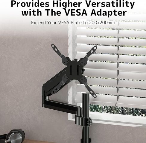 دعامة تثبيت محول VESA 200x200 - تناسب شاشة وتلفزيون مقاس 23-42 بوصة، تحول 75x75 / 100x100 إلى 200x200 / 100x200 / 200x100، تدعم ما يصل إلى 66 رطلاً، أسود in Kuwait
