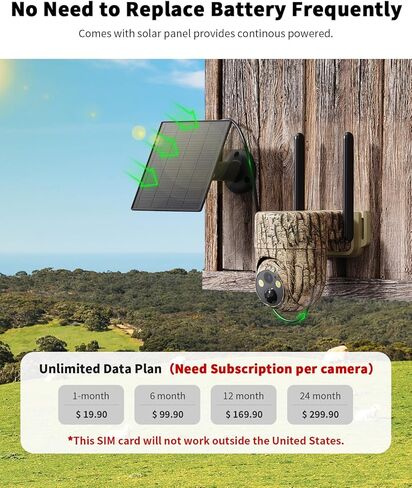 كاميرا Oculview الخلوية مع بث مباشر 2K، 360 درجة PTZ، بطاقة SIM 4G مدمجة، تنشيط الحركة، رؤية ليلية منخفضة الإضاءة، لا حاجة إلى WiFi، لعبة شمسية/كاميرا غزال للأمن الخارجي للمناطق النائية in Kuwait