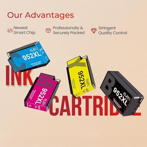 ejet 952XL Ink Cartridges Combo Pack Replacement for HP 952XL 952 XL 952XL Ink 4 Pack Works with HP Officejet Pro 8710 8720 8210 7740 7720 8715 8703 Officejet 8702 Printer, Black Cyan Magenta Yellow in Kuwait