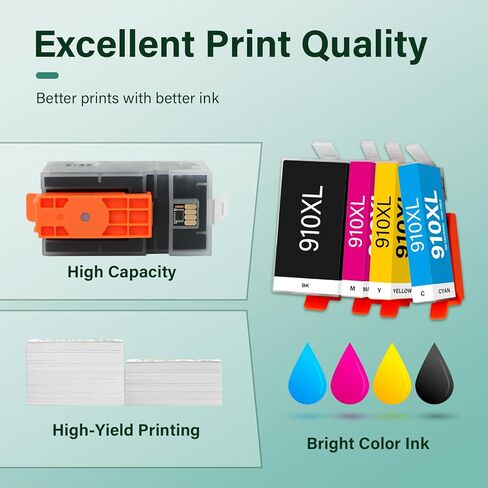 استبدال خراطيش الحبر 910XL 910 8020 لخراطيش الحبر HP 910 كومبو حزمة متعددة لطابعة OfficeJet Pro Series 8020 8015 8035 8025 8010 8018 8028 8022 8030 in Kuwait