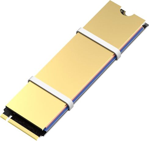 مبدد حرارة M.2 NVMe/SATA SSD مع سيليكون موصل حراري نانو ووسادات نحاسية 12 عبوة - سمك 0.5/1.0 مم، لـ 2280 M.2 SSD كمبيوتر محمول/سطح المكتب/PS5، تبريد فعال 10-20 درجة مئوية in Kuwait