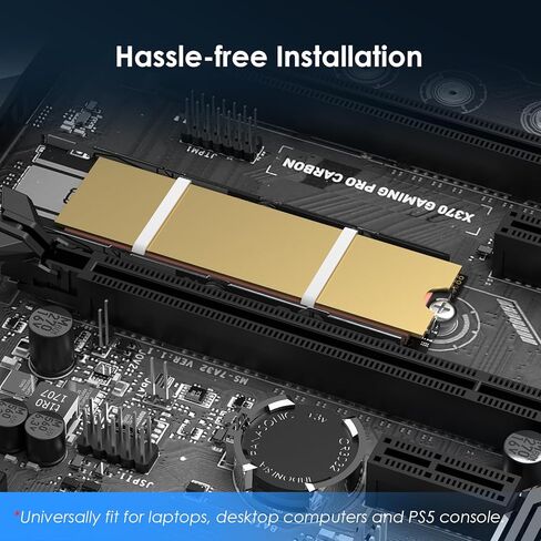 مبدد حرارة M.2 NVMe/SATA SSD مع سيليكون موصل حراري نانو ووسادات نحاسية 12 عبوة - سمك 0.5/1.0 مم، لـ 2280 M.2 SSD كمبيوتر محمول/سطح المكتب/PS5، تبريد فعال 10-20 درجة مئوية in Kuwait