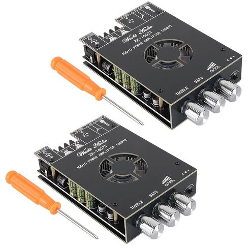 AITRIP 2 حزمة ZK-1602T لوحة مكبر صوت بلوتوث، بلوتوث 5.0 أمبير الطاقة لمكبرات الصوت المنزلية 2.0 قناة 160 واط + 160 واط وحدة مكبر صوت صغير ستيريو لمكبرات الصوت DIY in Kuwait