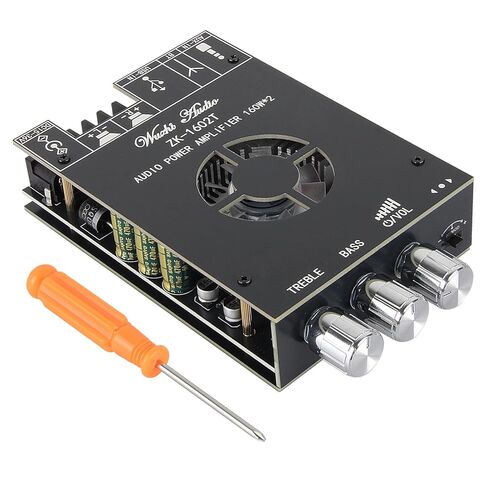 AITRIP 2 حزمة ZK-1602T لوحة مكبر صوت بلوتوث، بلوتوث 5.0 أمبير الطاقة لمكبرات الصوت المنزلية 2.0 قناة 160 واط + 160 واط وحدة مكبر صوت صغير ستيريو لمكبرات الصوت DIY in Kuwait