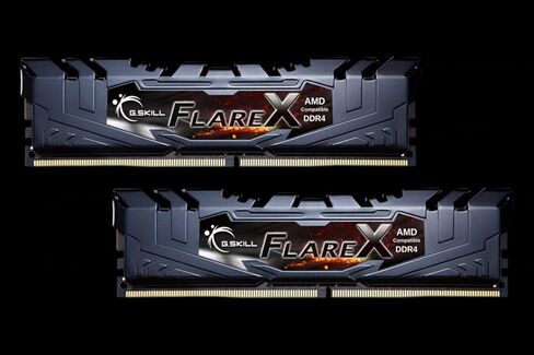 ذاكرة الوصول العشوائي G.SKILL FlareX Series DDR4 RAM (XMP) 16 جيجابايت (2x8 جيجابايت) 3200MT/s CL16-18-18-38 1.35V Intel AMD ذاكرة الكمبيوتر المكتبي U-DIMM - أسود (F4-3200C16D-16GFX) in Kuwait