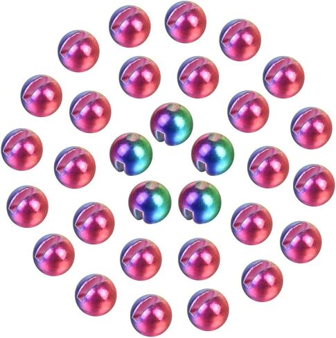 100pcs Tungsten Slotted Beads for Fly Tying, Sink Deeper and Faster 12 Colors/13 Sizes Slotted Tungsten Beads Fly Tying Beads Head Fly Tying Materials in Saudi Arabia
