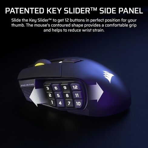Corsair Scimitar Elite Wireless SE MMO PC Gaming Mouse – 33,000 DPI, Elgato Virtual Stream Deck, 1,000Hz Polling, Up to 150-Hour Battery – Gunmetal(Renewed) (Renewed) in Kuwait