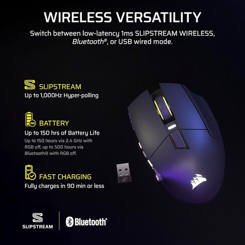 Corsair Scimitar Elite Wireless SE MMO PC Gaming Mouse – 33,000 DPI, Elgato Virtual Stream Deck, 1,000Hz Polling, Up to 150-Hour Battery – Gunmetal(Renewed) (Renewed) in Kuwait