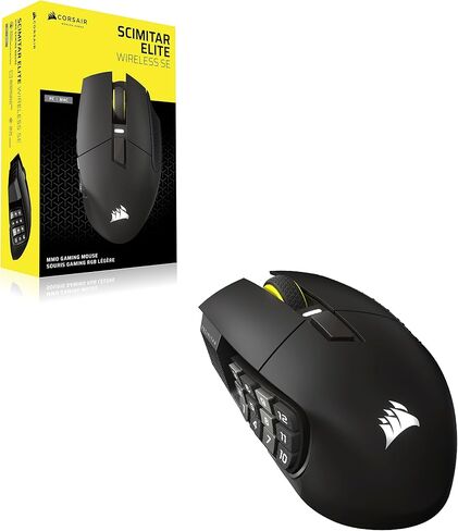 Corsair Scimitar Elite Wireless SE MMO PC Gaming Mouse – 33,000 DPI, Elgato Virtual Stream Deck, 1,000Hz Polling, Up to 150-Hour Battery – Gunmetal(Renewed) (Renewed) in Kuwait