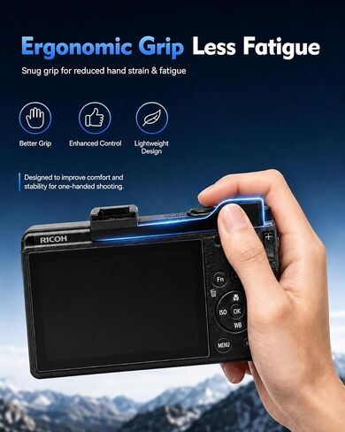 مقبض إبهام معدني لكاميرا Ricoh GR IV / GR4 / GR IV HDF، مسند إبهام الحذاء الساخن، قبضة مريحة من الألومنيوم، تصوير آمن بيد واحدة وحماية الحذاء الساخن in Kuwait