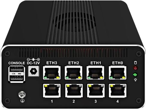 كمبيوتر صغير لجهاز جدار الحماية، Intel N100 رباعي النواة 8xIntel I226 2.5G Ethernet VPN توجيه ناعم، 2 * USB3.2 1 * فتحة TF 1 * SATA 1 * M.2 NVMe x4 شاشة ثلاثية 4K HDMI DP، بدون ذاكرة وصول عشوائي ولا SSD in Kuwait