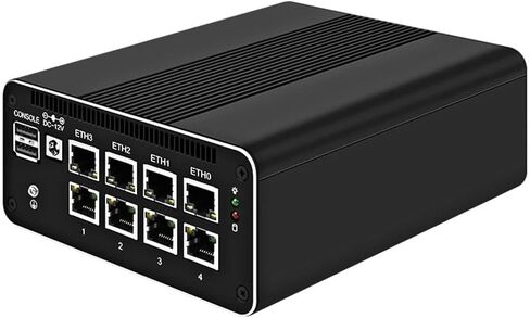 كمبيوتر صغير لجهاز جدار الحماية، Intel N100 رباعي النواة 8xIntel I226 2.5G Ethernet VPN توجيه ناعم، 2 * USB3.2 1 * فتحة TF 1 * SATA 1 * M.2 NVMe x4 شاشة ثلاثية 4K HDMI DP، بدون ذاكرة وصول عشوائي ولا SSD in Kuwait