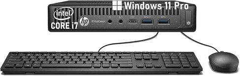 HP EliteDesk 800 G2 Mini PC Desktop Computer, Quad-Core i7-6700T, 8GB RAM, 256GB SSD, Keyboard and Mouse, WiFi, BT, DisplayPort, Windows 11 Pro (Renewed) in Kuwait