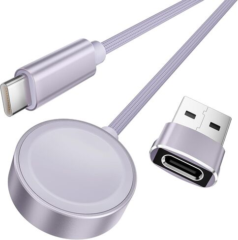 Elebase 𝟐𝟎𝟐𝟔 𝐔𝐩𝐠𝐫𝐚𝐝𝐞𝐝 [𝟓𝐖 𝐅𝐚𝐬𝐭] كابل شاحن Apple Watch 11، كابل شحن USB C مغناطيسي 4FT ومحول USB A، شاحن لاسلكي من النوع C لسلسلة iWatch 10 9 8 7 6 5 4, الترا SE 3 2 1 in Kuwait
