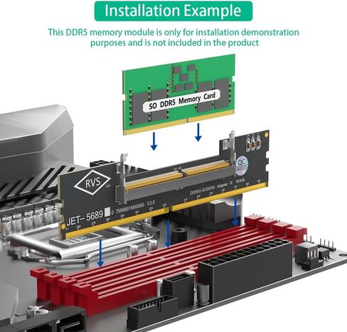 كمبيوتر محمول DDR5 RAM إلى SO ddr5 U-DIMM بطاقة محول سطح المكتب، اختبار الذاكرة SO DDR5 إلى ddr5 U-DIMM محول in Kuwait