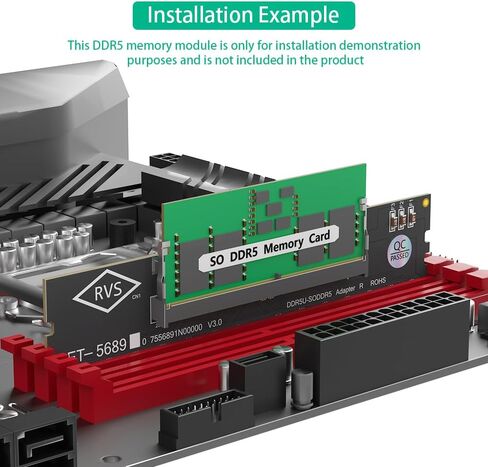 كمبيوتر محمول DDR5 RAM إلى SO ddr5 U-DIMM بطاقة محول سطح المكتب، اختبار الذاكرة SO DDR5 إلى ddr5 U-DIMM محول in Kuwait