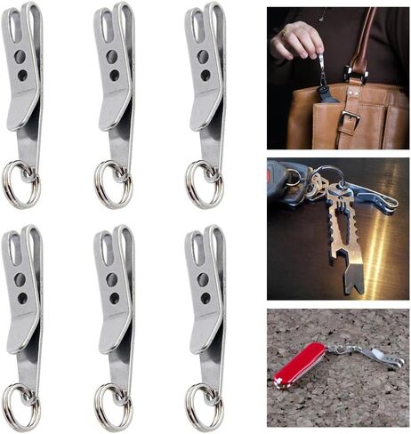 6 Pack Deep Carry Pocket Clip Nano Key Ring Clip Small Pocket Suspension Clip Hanger for EDC Gear Swiss Army Knife Keys Tactical Molle Admin Pouch Military Tactical Backpack Molle Bag in Kuwait