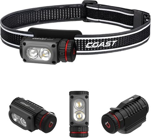 Coast WPH10R 1000 Lumen Rechargeable LED Headlamp with Magnetic Tailcap and Red Light Mode, Lightweight, IP67 Waterproof in Kuwait