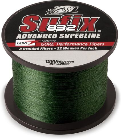 Sufix 832 Braid 15 lb Low-Vis 660-315G: 832 Braid 15 lb Low-Vis Green,One Size in Saudi Arabia