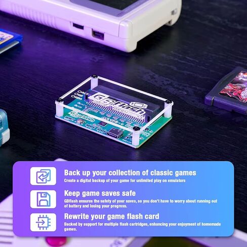 USB Game Card Burner Reader, GBA GBC Game Card Burner Reader, Cartridge Recovery Tool with Type C Data Cable for Gameboy Color Advance Cartridges in Kuwait