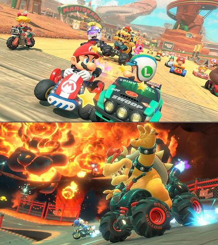 لعبة Mario Kart World لجهاز Nintendo SWITCH 2، مع عجلات قيادة PremGear Racing، ومقابض القيادة لوحدات تحكم Joy-Con (عبوتان)، وحامل بطاقات ألعاب 24 فتحة وقطعة قماش للتنظيف in Kuwait