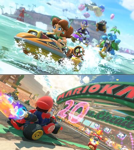 لعبة Mario Kart World لجهاز Nintendo SWITCH 2، مع عجلات قيادة PremGear Racing، ومقابض القيادة لوحدات تحكم Joy-Con (عبوتان)، وحامل بطاقات ألعاب 24 فتحة وقطعة قماش للتنظيف in Kuwait