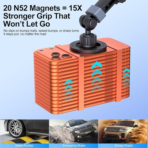 Vitog 2-in-1 MagSafe Car Mount, 2026 Hands Free Phone Holders for Your Car, Strong Magnetic Cup Holder Phone Holder for iPhone 17-12 Pro Max, Samsung & More Smartphones, Universal for Truck/SUV/Tesla in Kuwait