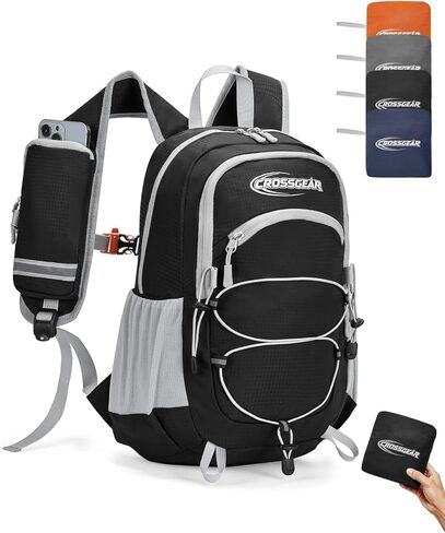 CROSSGEAR 24L Packable Backpack, Lightweight Hiking Daypack, Multiple & RFID Pocket, Water-Resistant Foldable Hiking Backpack for Women Men, Nylon Fabric for Travel Camping, Navy Blue in Saudi Arabia
