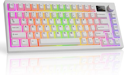 TECWARE Spectre 75 Mechanical Gaming Keyboard | Customizable LCD Screen Display & Knob | Tri-Mode Wireless Bluetooth 2.4GHz | Gasket Mount Hot Swappable | Black Candy Red Linear Switches in Kuwait