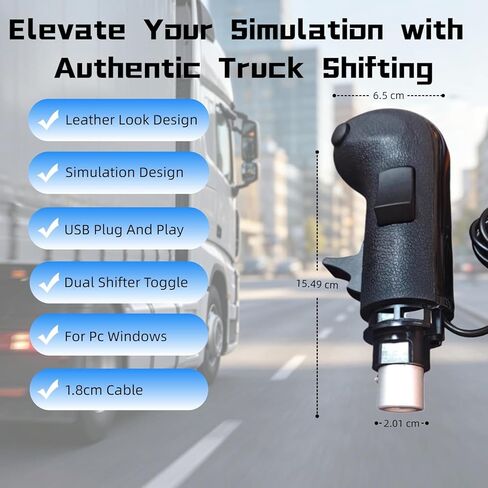 مقبض ناقل الحركة USB vexshadgor مناسب لألعاب ATS وETS2، محول محاكاة الشاحنات الأمريكية، ناقل سباق PC Sim متوافق مع Logitech G25 G27 G29 G920 H Thrustmaster TH8A Fanatec (لنوافذ الكمبيوتر الشخصي) in Kuwait