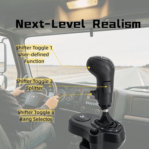 مقبض ناقل الحركة USB vexshadgor مناسب لألعاب ATS وETS2، محول محاكاة الشاحنات الأمريكية، ناقل سباق PC Sim متوافق مع Logitech G25 G27 G29 G920 H Thrustmaster TH8A Fanatec (لنوافذ الكمبيوتر الشخصي) in Kuwait