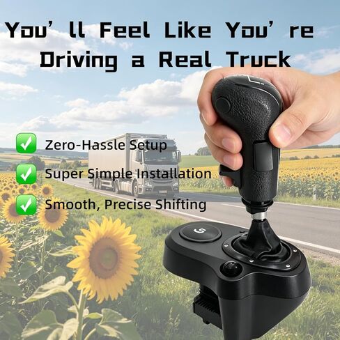 مقبض ناقل الحركة USB vexshadgor مناسب لألعاب ATS وETS2، محول محاكاة الشاحنات الأمريكية، ناقل سباق PC Sim متوافق مع Logitech G25 G27 G29 G920 H Thrustmaster TH8A Fanatec (لنوافذ الكمبيوتر الشخصي) in Kuwait