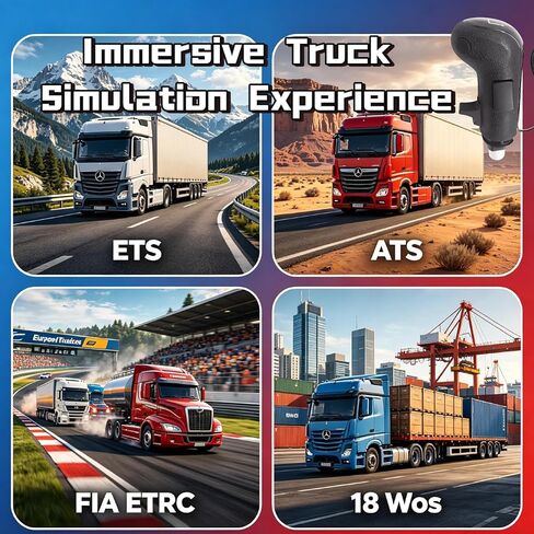 مقبض ناقل الحركة USB vexshadgor مناسب لألعاب ATS وETS2، محول محاكاة الشاحنات الأمريكية، ناقل سباق PC Sim متوافق مع Logitech G25 G27 G29 G920 H Thrustmaster TH8A Fanatec (لنوافذ الكمبيوتر الشخصي) in Kuwait