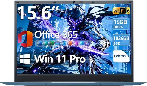 Laptop, 15.6 Inch Laptop Computer with Windows 11 Laptops, 16GB RAM 1024GB SSD, Celeron, Office 365, WiFi 6, IPS FHD, 180° Viewing, 53.2WH Battery, HDMI, Cooling Fan(Gray) in Saudi Arabia