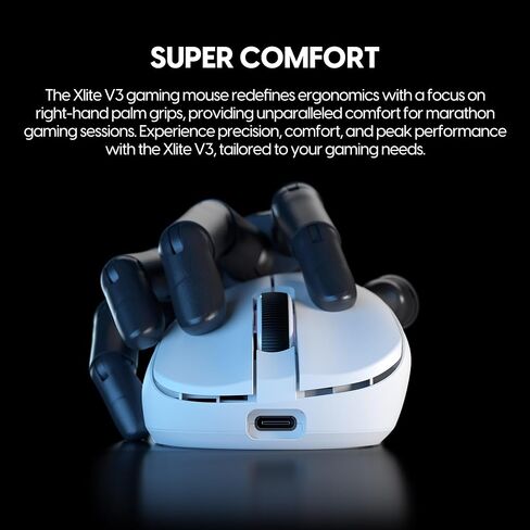 Pulsar Gaming Gears - ماوس الألعاب اللاسلكي Xlite V3 mini، خفيف الوزن للغاية 1.83 أونصة (52 جم)، مفاتيح بصرية مريحة، مستشعر بصري PAW3395 (ميني، لاسلكي، أبيض) (متجدد) in Kuwait
