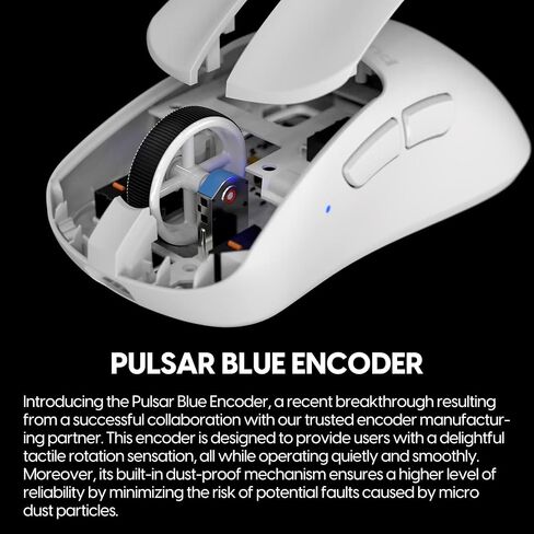 Pulsar Gaming Gears - ماوس الألعاب اللاسلكي Xlite V3 mini، خفيف الوزن للغاية 1.83 أونصة (52 جم)، مفاتيح بصرية مريحة، مستشعر بصري PAW3395 (ميني، لاسلكي، أبيض) (متجدد) in Kuwait