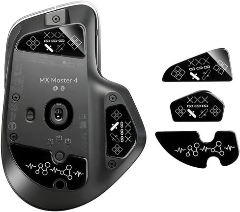 زلاجات فأرة زجاجية من أجل وسادات أقدام الماوس Logitech MX Master 4 ناعمة ومتينة ورفيعة بحافة منحنية 2.5D ملحقات بديلة لأقدام الفئران (نمط الطباعة) in Kuwait